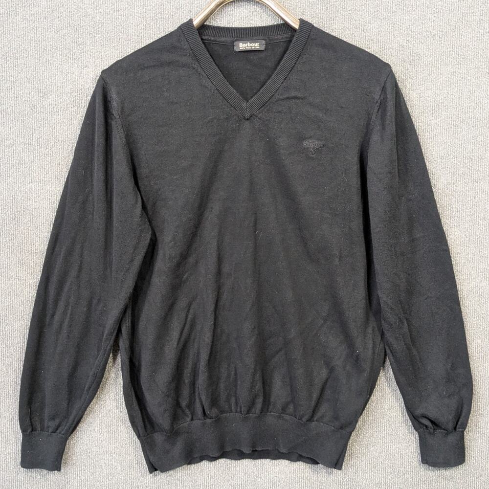 Barbour Kelso Sweater Mens Large Pima Cotton V-Neck Pullover Prep Academia